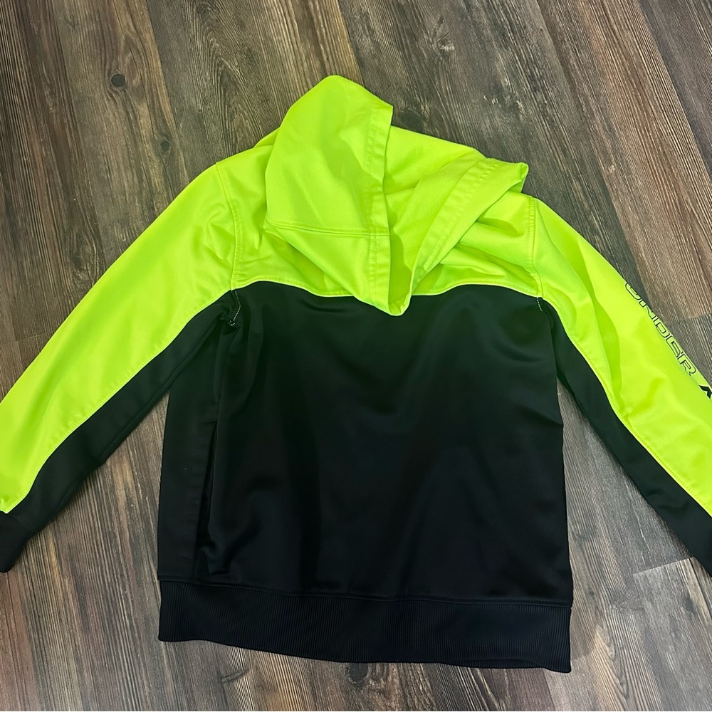 Under Armour Bright Green/Black 2pc set - Zip up Jacket and Joggers Kids size 6 - Picture 6 of 12